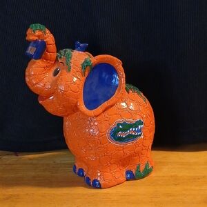 Orange and Blue Elephant Figurine